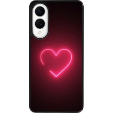 Samsung Galaxy S25 Edge Case Hülle - Silikon schwarz Valentine 2023 single neon heart