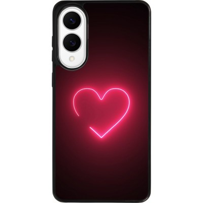 Samsung Galaxy S25 Edge Case Hülle - Silikon schwarz Valentine 2023 single neon heart