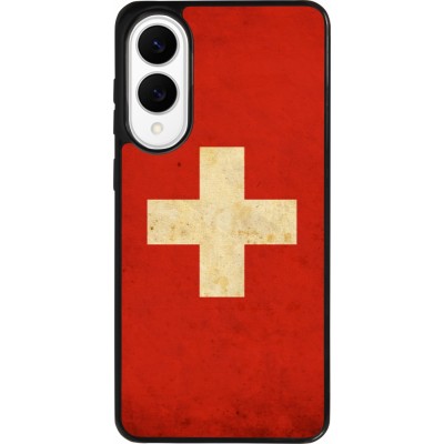 Samsung Galaxy S25 Edge Case Hülle - Silikon schwarz Vintage Flag SWISS
