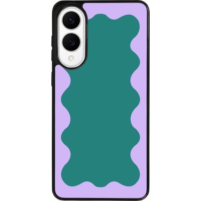 Samsung Galaxy S25 Edge Case Hülle - Silikon schwarz Wavy Rectangle Green Purple