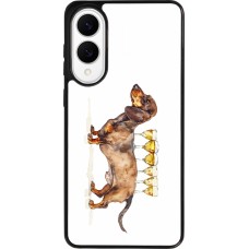 Samsung Galaxy S25 Edge Case Hülle - Silikon schwarz Wine Teckel