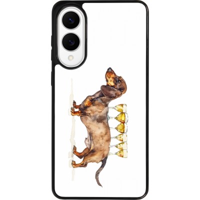 Samsung Galaxy S25 Edge Case Hülle - Silikon schwarz Wine Teckel