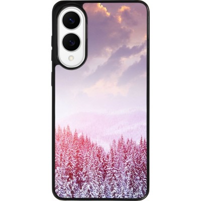 Samsung Galaxy S25 Edge Case Hülle - Silikon schwarz Winter 22 Pink Forest