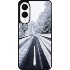 Samsung Galaxy S25 Edge Case Hülle - Silikon schwarz Winter 22 Snowy Road