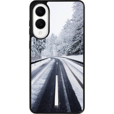 Samsung Galaxy S25 Edge Case Hülle - Silikon schwarz Winter 22 Snowy Road