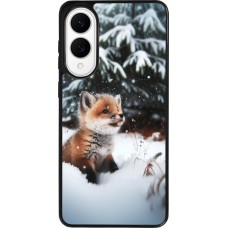 Samsung Galaxy S25 Edge Case Hülle - Silikon schwarz Weihnachten 2023 Fuechslein Tanne