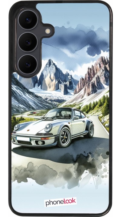 Samsung Galaxy S25 FE Case Hülle - Silikon schwarz Porsche 911 Berg Aquarell