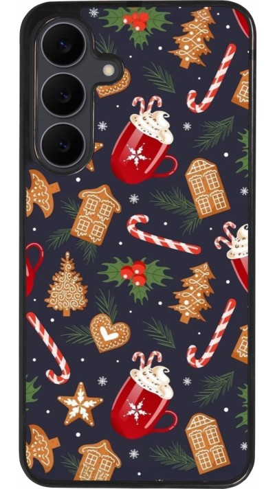 Coque Samsung Galaxy S25 FE - Silicone rigide noir Christmas 25 Pattern Gingerbread House