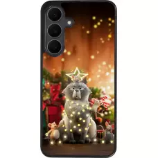 Coque Samsung Galaxy S25 FE - Silicone rigide noir Christmas 25 Xmas Cat