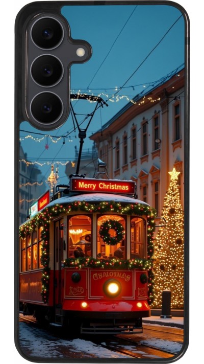 Coque Samsung Galaxy S25 FE - Silicone rigide noir Christmas 25 Xmas Train