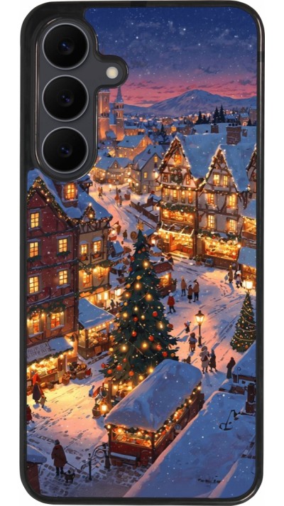 Coque Samsung Galaxy S25 FE - Silicone rigide noir Christmas 25 Xmas Village