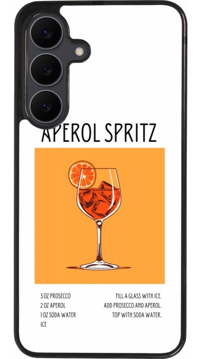 Coque Samsung Galaxy S25 FE - Silicone rigide noir Cocktail recette Aperol Spritz