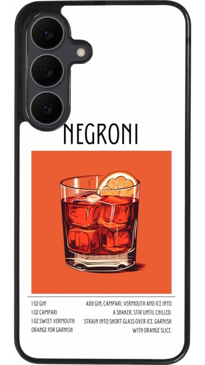 Coque Samsung Galaxy S25 FE - Silicone rigide noir Cocktail recette Negroni