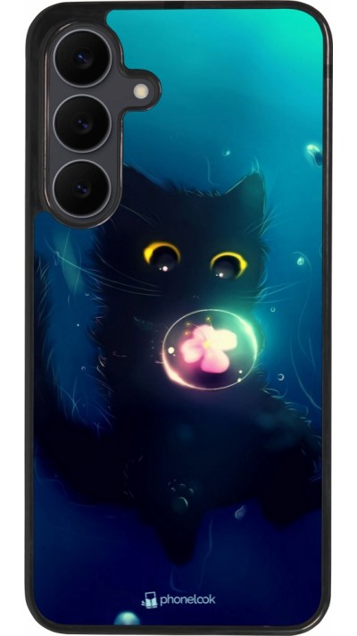 Samsung Galaxy S25 FE Case Hülle - Silikon schwarz Cute Cat Bubble