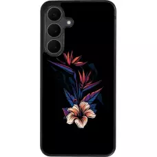 Coque Samsung Galaxy S25 FE - Silicone rigide noir Dark Flowers
