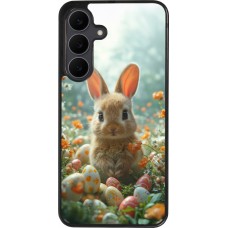 Coque Samsung Galaxy S25 FE - Silicone rigide noir Easter 2026 Rabbit in the garden