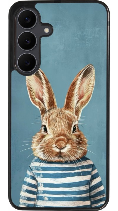 Coque Samsung Galaxy S25 FE - Silicone rigide noir Easter 2026 Rabbit navy