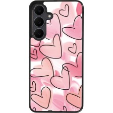 Samsung Galaxy S25 FE Case Hülle - Silikon schwarz Easter 2023 pink hearts