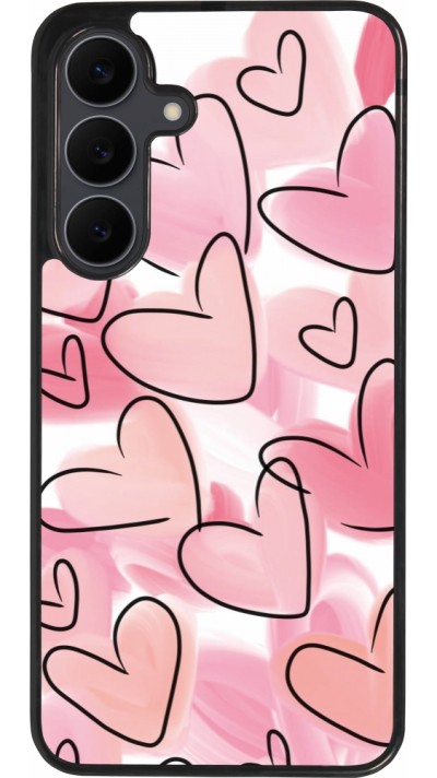 Samsung Galaxy S25 FE Case Hülle - Silikon schwarz Easter 2023 pink hearts