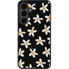 Samsung Galaxy S25 FE Case Hülle - Silikon schwarz Easter 2024 white on black flower