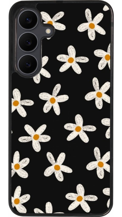 Samsung Galaxy S25 FE Case Hülle - Silikon schwarz Easter 2024 white on black flower