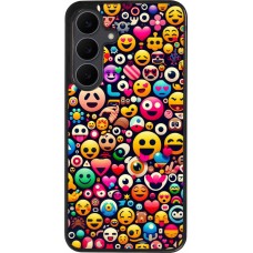 Samsung Galaxy S25 FE Case Hülle - Silikon schwarz Emoji Mix Farbe