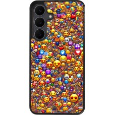 Samsung Galaxy S25 FE Case Hülle - Silikon schwarz Emoji gemischt