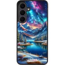 Samsung Galaxy S25 FE Case Hülle - Silikon schwarz Fantasiebergsee Himmel Sterne