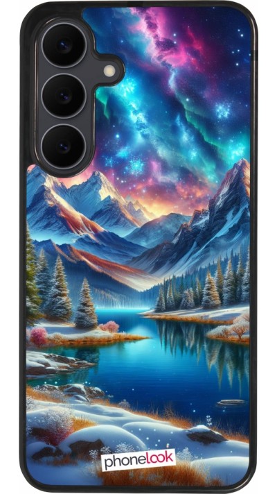 Samsung Galaxy S25 FE Case Hülle - Silikon schwarz Fantasiebergsee Himmel Sterne