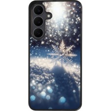 Coque Samsung Galaxy S25 FE - Silicone rigide noir Flocon Solaire Éclat
