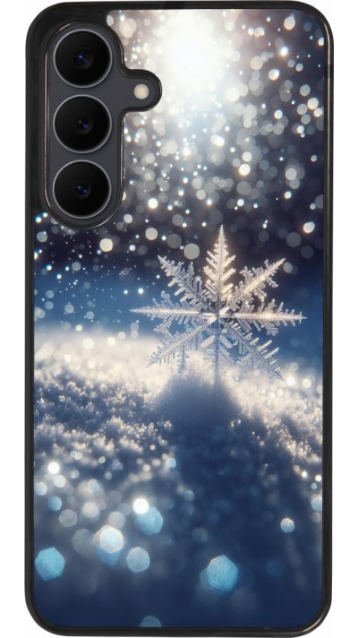 Samsung Galaxy S25 FE Case Hülle - Silikon schwarz Schneeflocke Solar Glanz