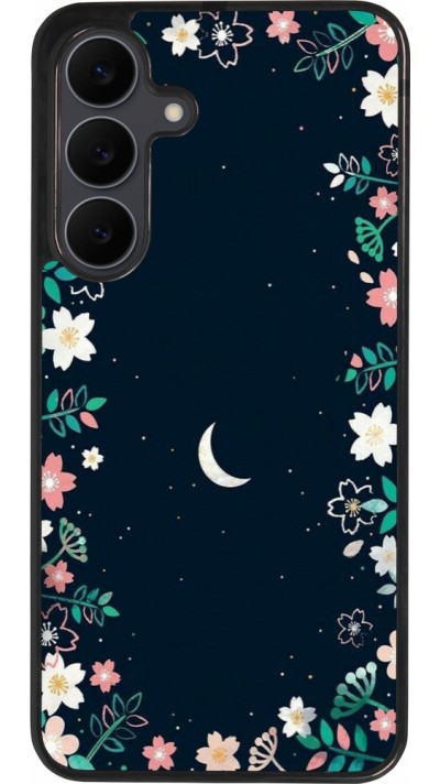 Coque Samsung Galaxy S25 FE - Silicone rigide noir Flowers space