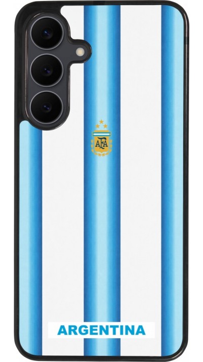 Coque Samsung Galaxy S25 FE - Silicone rigide noir Maillot de football Argentine 2026 personnalisable