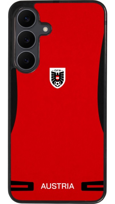 Coque Samsung Galaxy S25 FE - Silicone rigide noir Maillot de football Autriche 2026 personnalisable