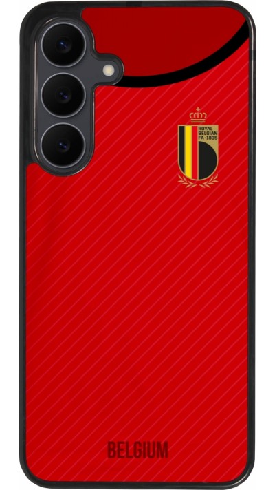 Coque Samsung Galaxy S25 FE - Silicone rigide noir Maillot de football Belgique 2022 personnalisable