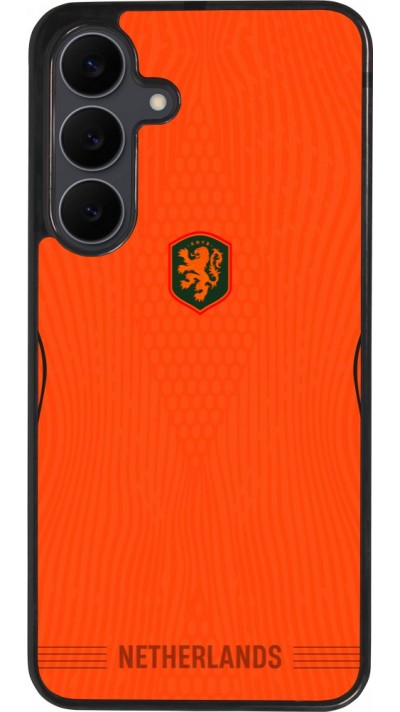 Coque Samsung Galaxy S25 FE - Silicone rigide noir Maillot de football Pays-Bas 2026 personnalisable