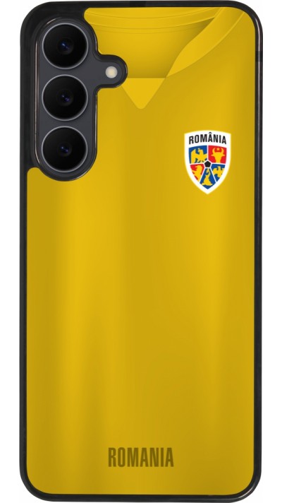 Coque Samsung Galaxy S25 FE - Silicone rigide noir Maillot de football Roumanie