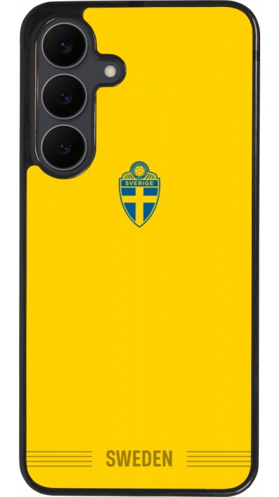 Coque Samsung Galaxy S25 FE - Silicone rigide noir Maillot de football Suède 2026 personnalisable