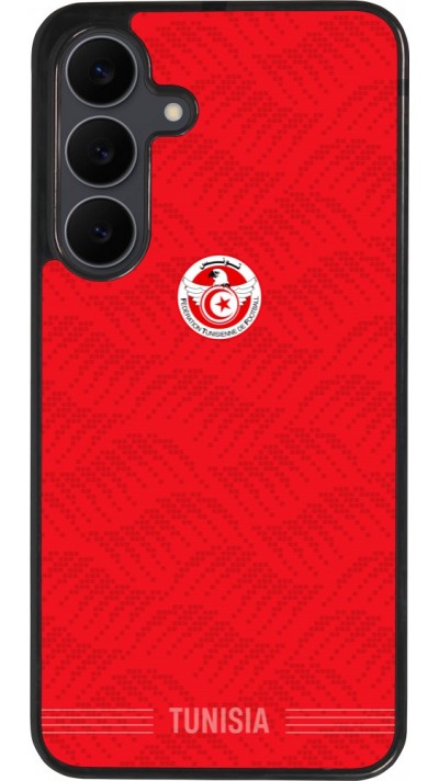 Coque Samsung Galaxy S25 FE - Silicone rigide noir Maillot de football Tunisie 2026 personnalisable