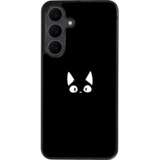 Samsung Galaxy S25 FE Case Hülle - Silikon schwarz Funny cat on black