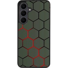 Coque Samsung Galaxy S25 FE - Silicone rigide noir Geometric Line red