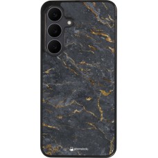 Coque Samsung Galaxy S25 FE - Silicone rigide noir Grey Gold Marble