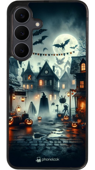 Samsung Galaxy S25 FE Case Hülle - Silikon schwarz Halloween Spukstadt