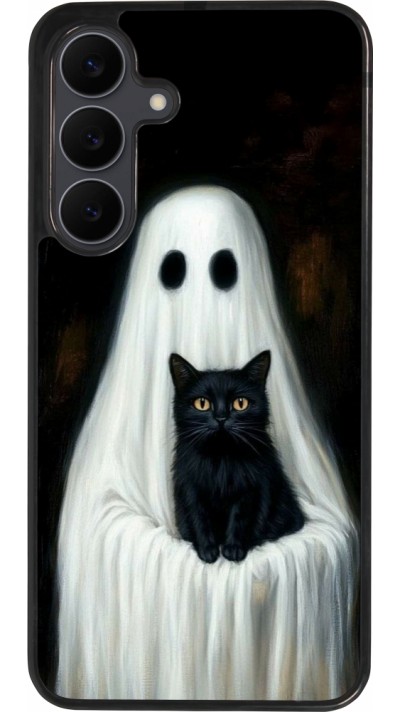 Samsung Galaxy S25 FE Case Hülle - Silikon schwarz Halloween 2025 Ghost with black cat