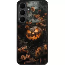 Coque Samsung Galaxy S25 FE - Silicone rigide noir Halloween 2025 Pumpkin with flowers