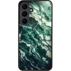 Coque Samsung Galaxy S25 FE - Silicone rigide noir Marbre vert majestueux