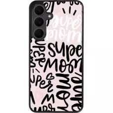 Coque Samsung Galaxy S25 FE - Silicone rigide noir Mom 2024 Super mom