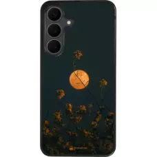 Coque Samsung Galaxy S25 FE - Silicone rigide noir Moon Flowers