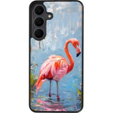 Samsung Galaxy S25 FE Case Hülle - Silikon schwarz Paint Flamingo