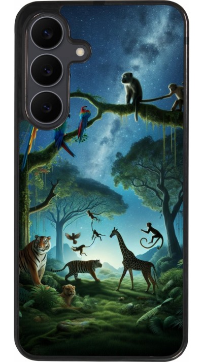 Samsung Galaxy S25 FE Case Hülle - Silikon schwarz Paradies der exotischen Tiere